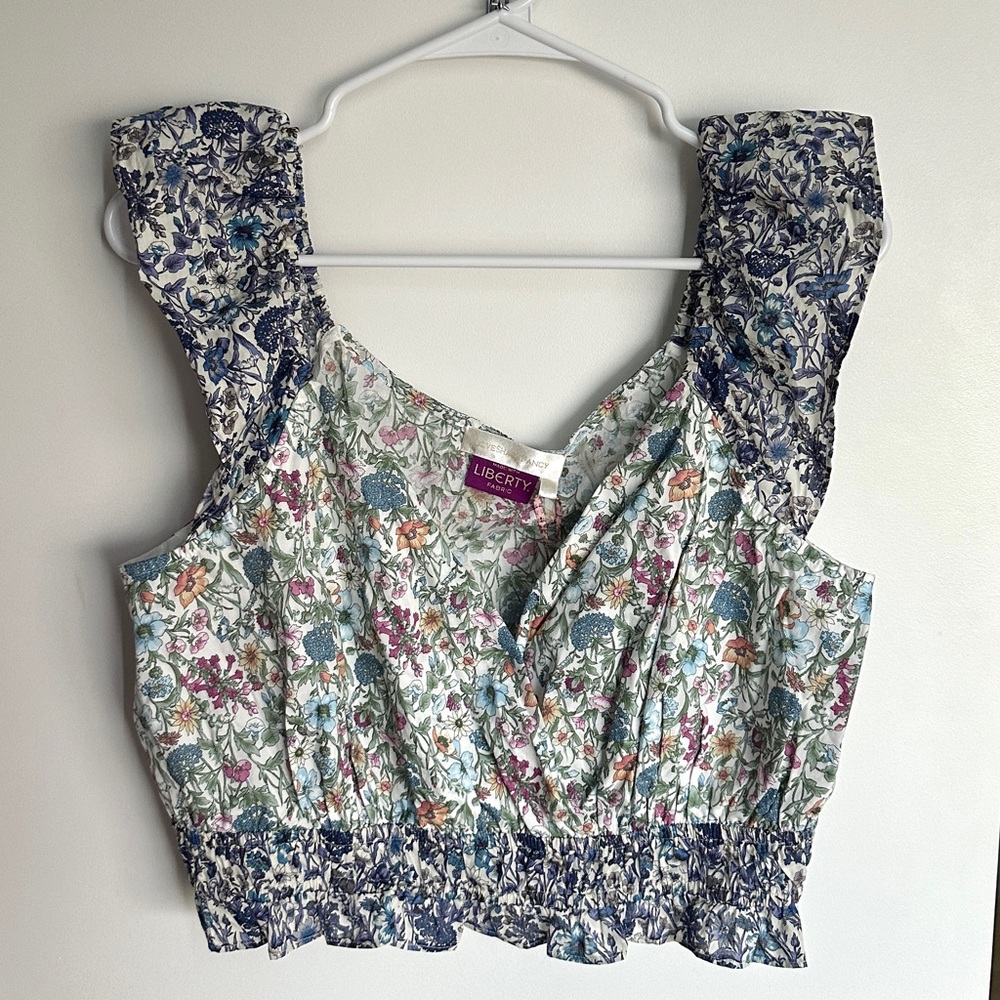 LoveShackFancy Floral Drea Crop Top
